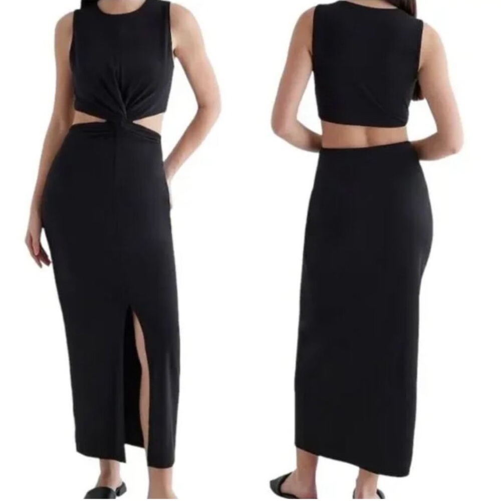 Express Black Maxi Twist Front Cutout Dress